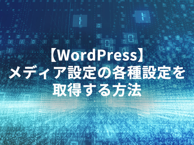 【WordPress】メディア設定の各種設定を取得する方法